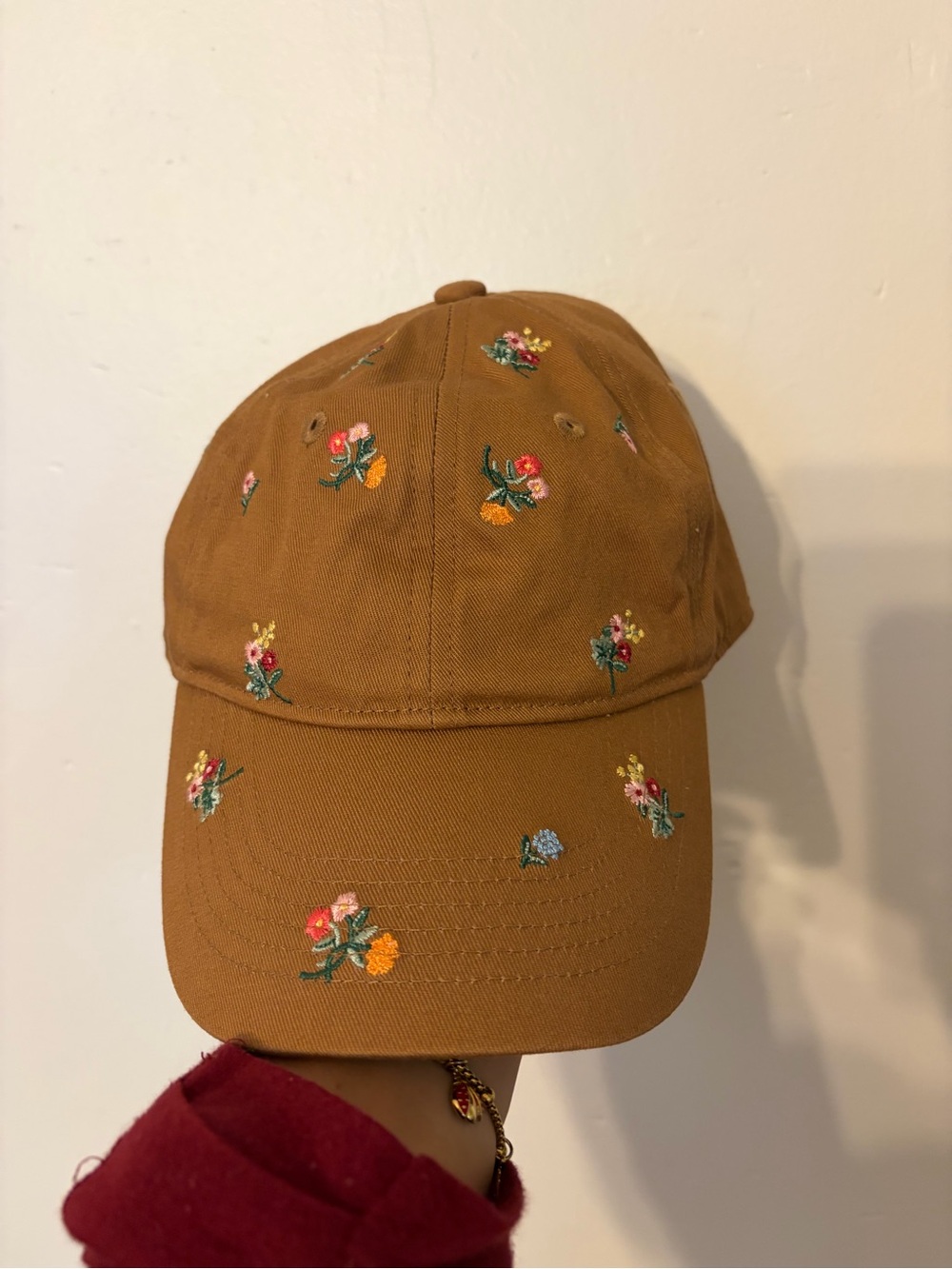 Rifle Paper Co. Embroidered Floral Hat - Brown with Multicolor Flowers